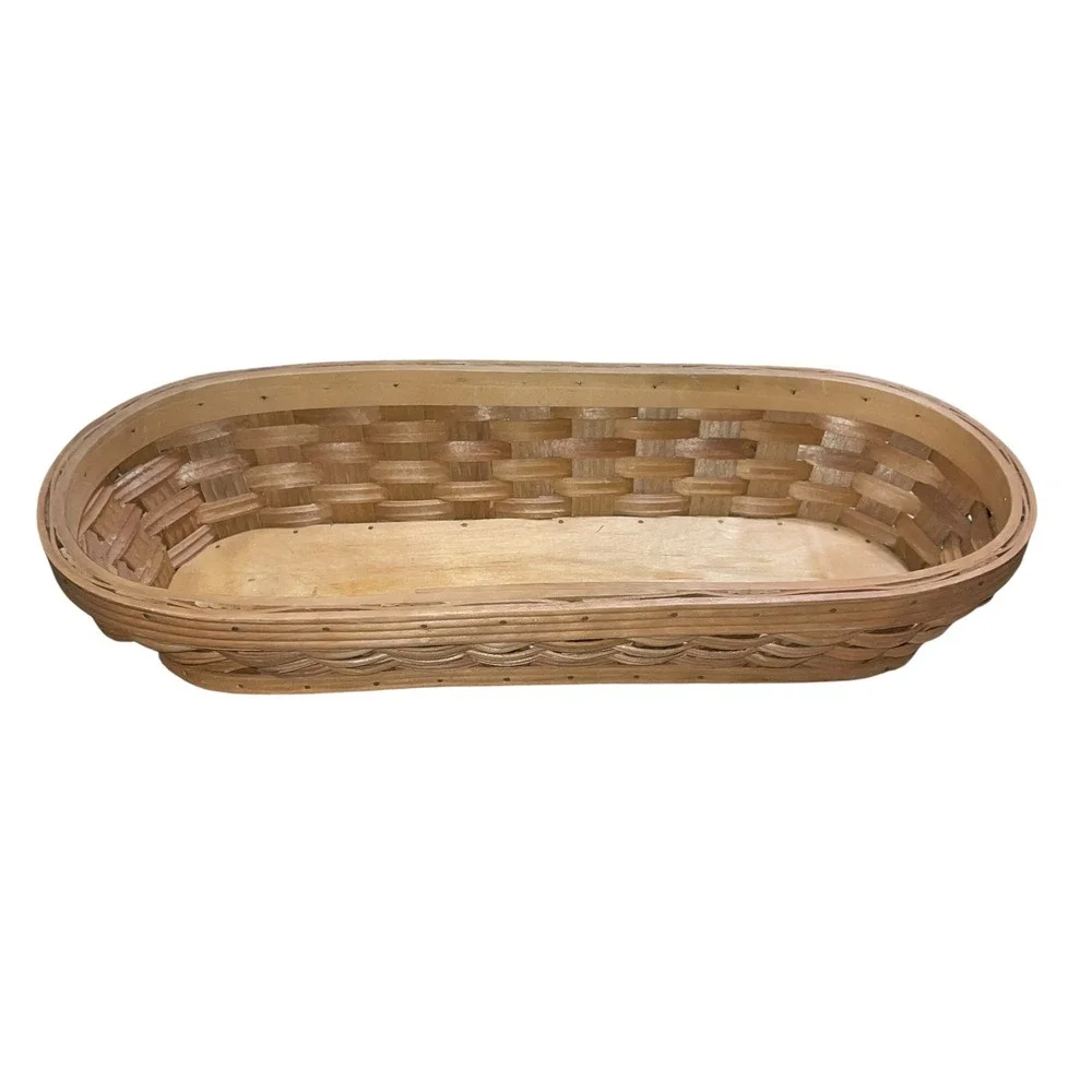 Vintage Long Wicker Bread Basket 15.5